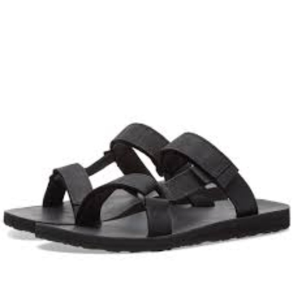 TEVA  UNIVERSAL SLIDE MENS SANDALS  BLACK Leather, Men Size 12    NIB